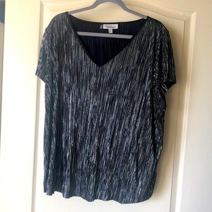 Fancy silver black top Jennifer Lopez XL